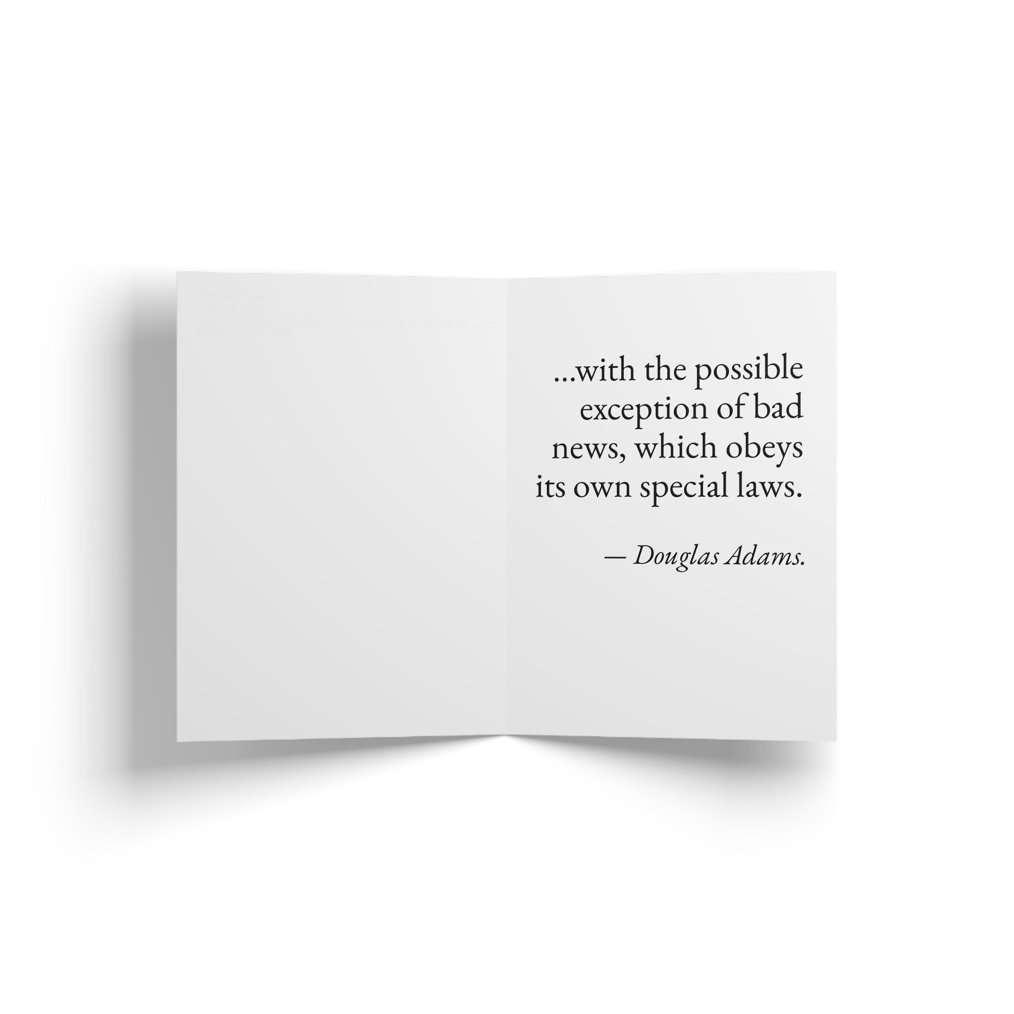 bad news. — bad news — still here co. — greeting card