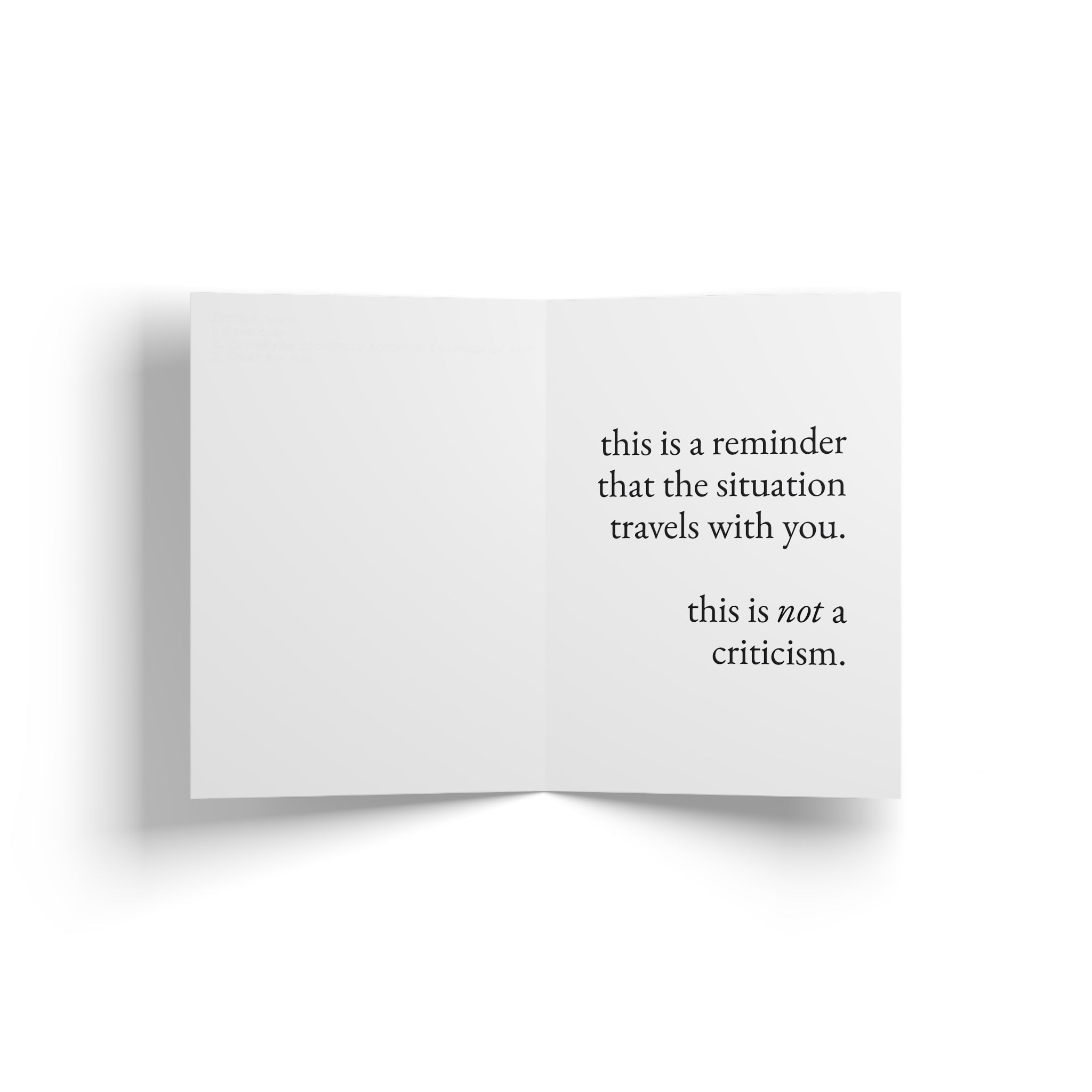 you are/will be somewhere now/soon. — farewell — still here co. — greeting card